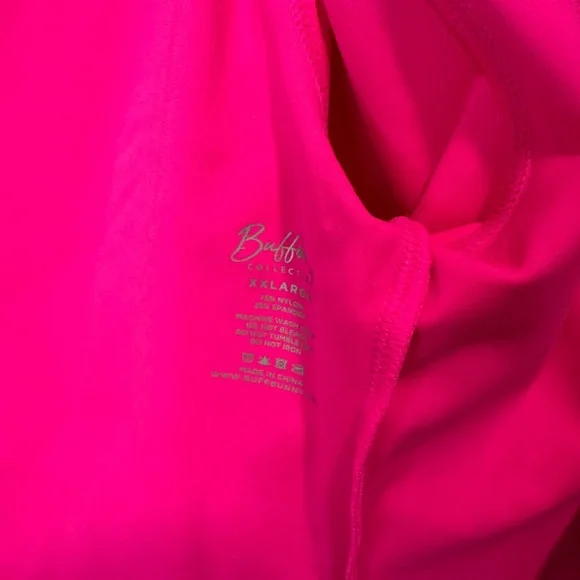 Buffbunny Phantom Waist Hot Pink Hibiscus Zip-Front Jacket XXL - Picture 5 of 9